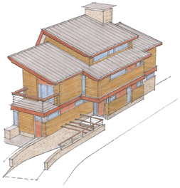 Utkast for et frittstående hus med en garasjekjeller på Høyenhall (Oslo-Østensjø) wpe98f4ff8.png